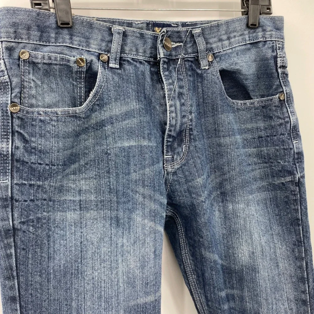 Vintage Fusai Jeans‎ Mens 36x30 Blue Dark Wash Cotton Straight Relaxed Fit Denim